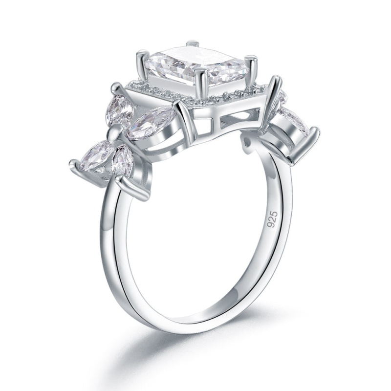 Pageant Luxury Ring Solid 925 Sterling Silver Butterfly Wedding Jewelry Xfr8322