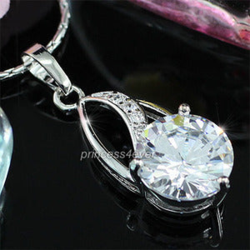 3.5 Carat Round Cut Created Diamond Pendant & Necklace