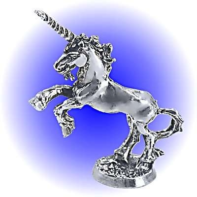 Rearing Sire Unicorn Pewter Figurine - Lead Free