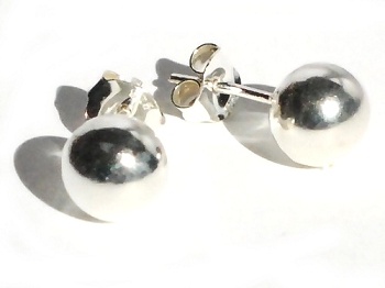 Sterling Silver 8Mm Ball Stud Earrings