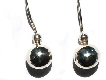 Sterling Silver 925 Puff Ball Dangle Earrings