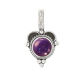 Garnet Sterling Silver Bali Pendant
