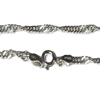 Sterling Silver 7 Inch 2.5Mm Twisted Chain Bracelet