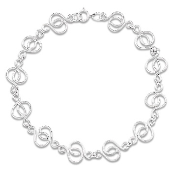 Sterling Silver 925 7 1/2 Inch Spiral Link Bracelet
