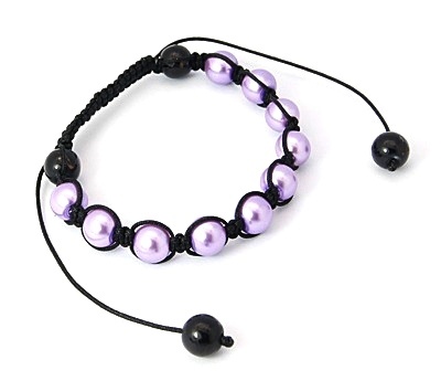 Tranquility Friendship Bracelet with Lavender Glass Pearl Beads