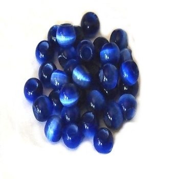 Blue Cats Eye 8 Mm Beads Sold By The Dozen