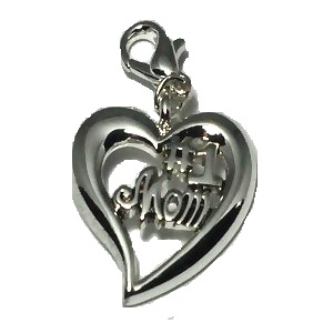 Silver Tone #1 Mom Pendant - 1 Pack Contains 12 Pendants