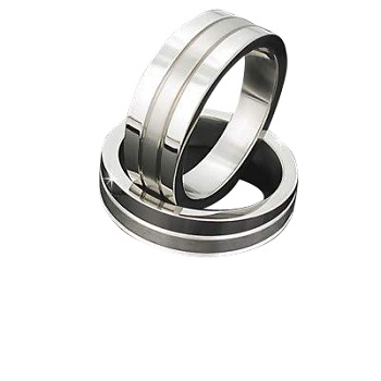 Men's 316L Stainless Textured Gradualed Width Rings