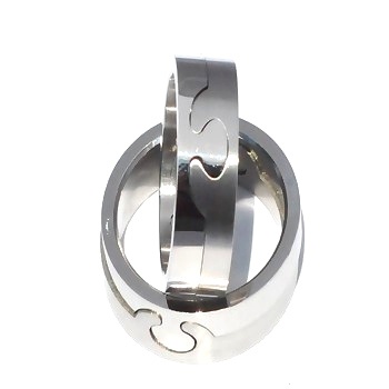 Men's 316L Stainless Steel Interlocking Jigsaw Puzzle 8 Mm Band Ring