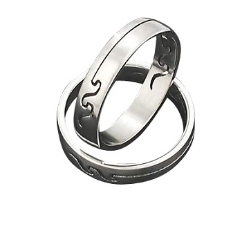 Men's 316L Stainless Steel Cutout Squiggle 5 Mm Band Ring