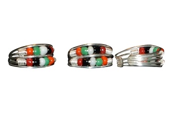 Sterling Silver Double Strand Toe Ring W/ Seed Beads