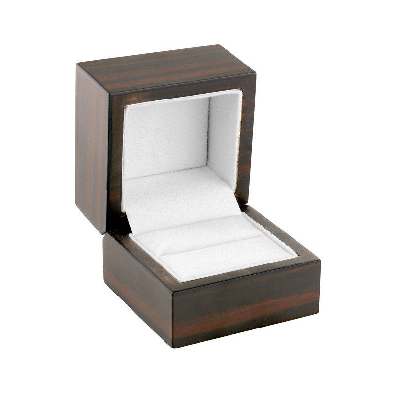 Brown Zebra Wood Single Ring Box