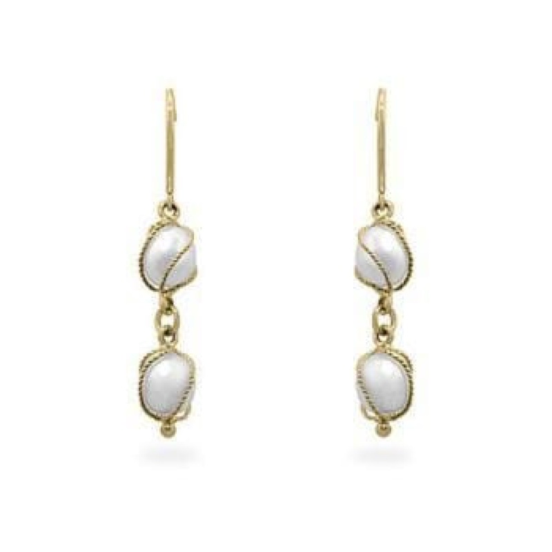 Yellow Gold Pearl Drops