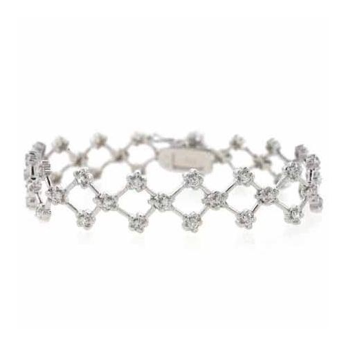Sterling Silver Cz Criss Cross Flower Bracelet