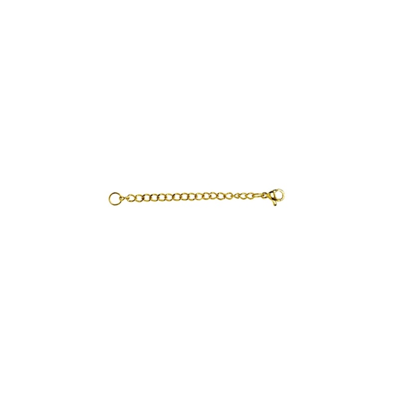 Yellow Gold Flashed Stainless Steel Chain Link Extender For Pendant Necklace Bracelet Anklet, 2 Inches