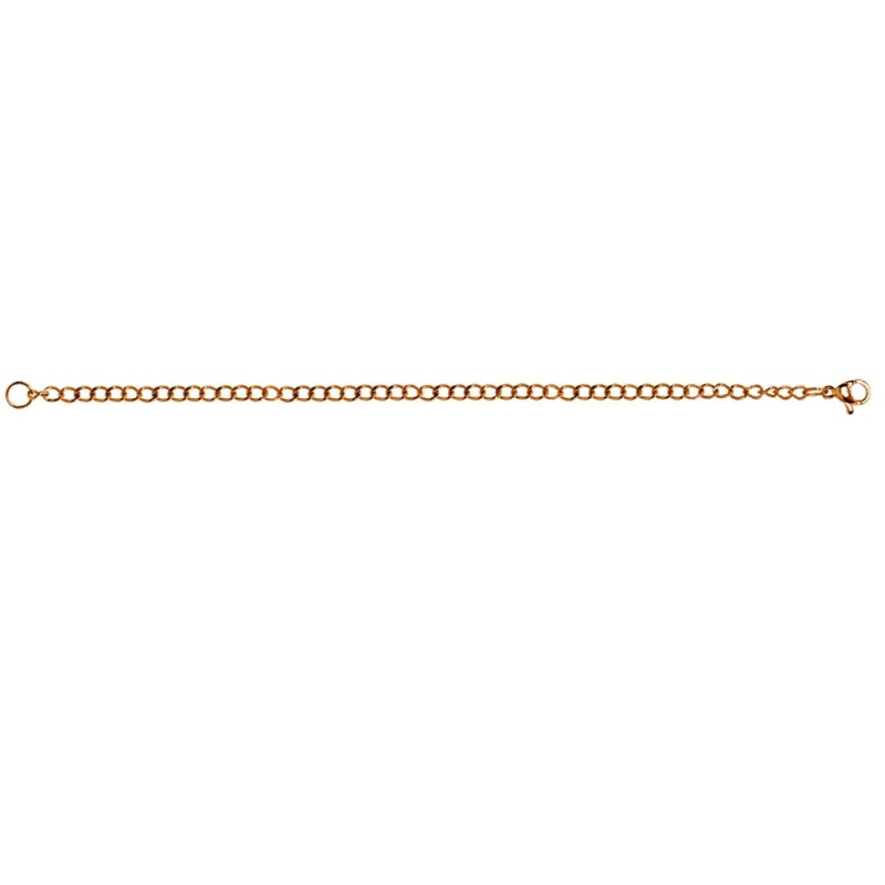 Rose Gold Flashed Stainless Steel Chain Link Extender For Pendant Necklace Bracelet Anklet, 6 Inches