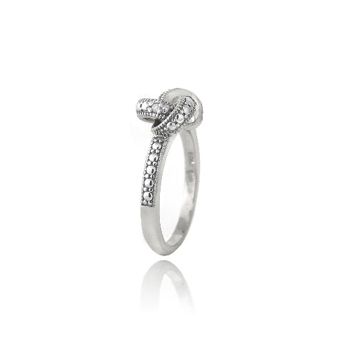 Sterling Silver Love Knot Diamond Accent Promise Ring - 7