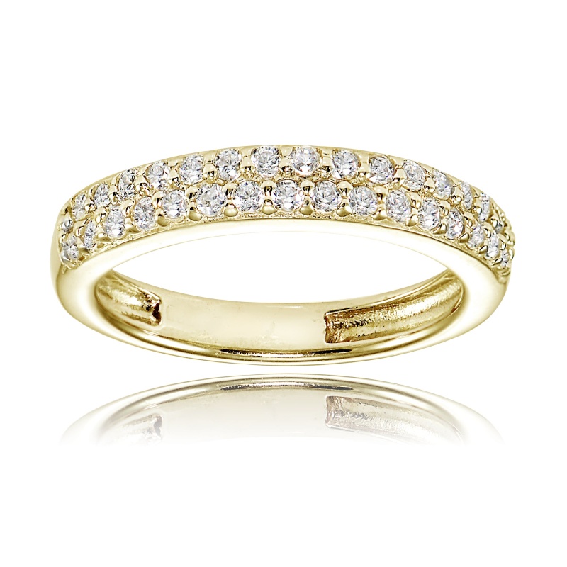 Silverspeck 2-Row Round-Cut Cubic Zirconia Eternity Band Ring, Size 7