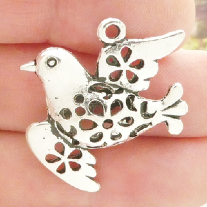 Peace Dove Pendant in Antique Silver Pewter