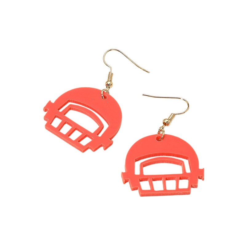 12Pairs - Football Helmet Game Day Dangle Earrings
